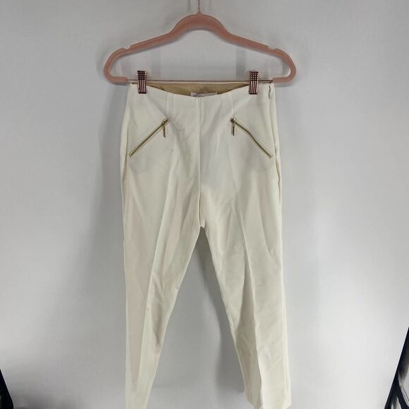 Rachel Zoe Sidney White gold Zip pocket Wool Pants NWT Womens 00 - Picture 2 of 7